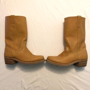 Men’s Western Leather Boots Tan MISMATCHED SIZES: R 10.5/L 11 Landis Excellent